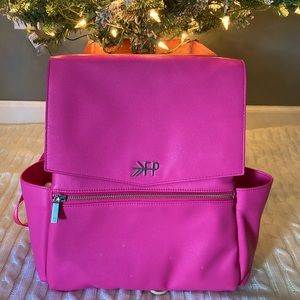 NWT Freshly Picked Classic mini diaper backpack Hot Pink AND matching zip pouch